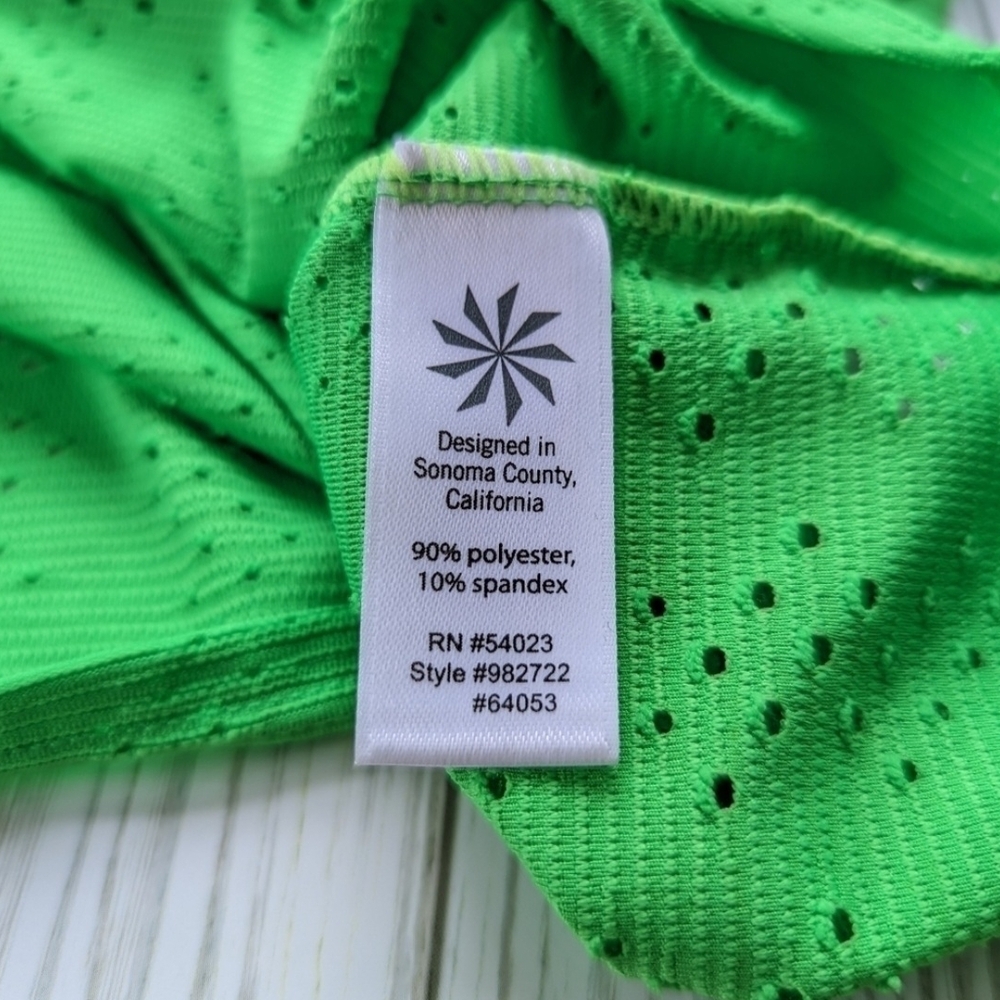 Athleta Neon Green Laser Cut Racerback Crisscross Strap Tank Top Small - Picture 7 of 9